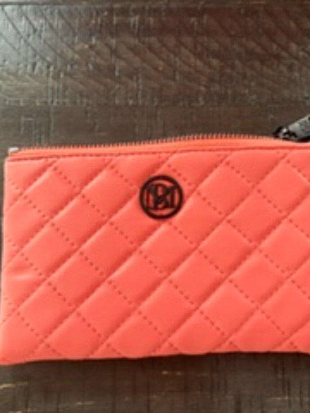Brand New Mischka Wristlet Quilted Coral Color NWOT
